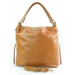 Torebka worek damska skórzana Vera Pelle W678C camel