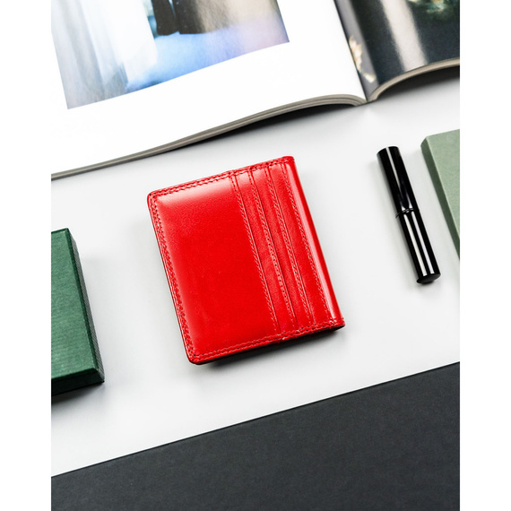 Etui na karty RFID skórzane 4U Cavaldi CW1015-LGV czerwone
