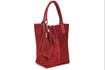 Torebka damska shopper zamszowa Vera Pelle L82 bordowa