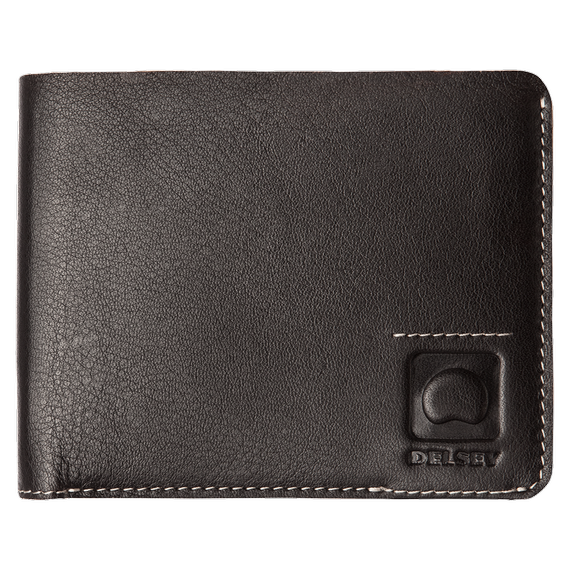 Skórzany slim wallet portfel męski brązowy - Delsey Aurore